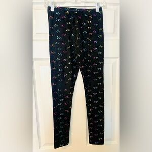 Cat & Jack Black Leggings with Colorful Heart Pattern